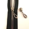Reißverschluss Würfel schwarz-silber + Zipper  5mm Knochen-RV