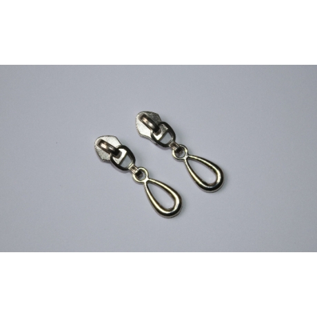 2x Zipper Tropfen silber für 5 mm Spirale Tropfen-Form
