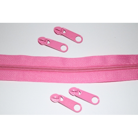Reißverschluss rosa / dunkelrosa & 4 St. Zipper 5 mm #141