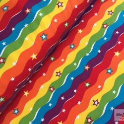 Rainbow Waves Regenbogen Sterne Baumwolljersey