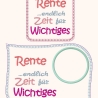 2x Stickdatei - Rente - Mugrug und Untersetzer stickdirwas