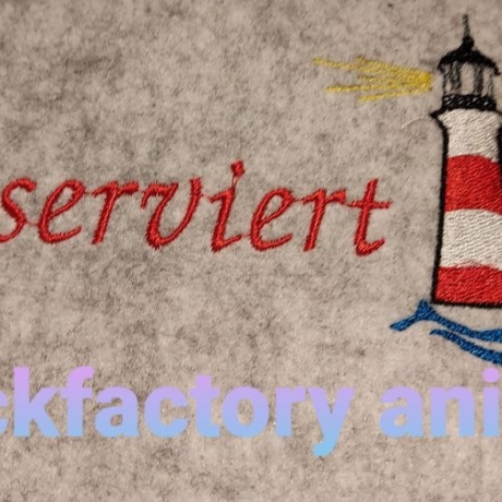 Reserviert mit Leuchtturm Handtuchdatei Stickdatei