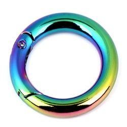 Karabiner Ring 25mm Vernickelt Regenbogen