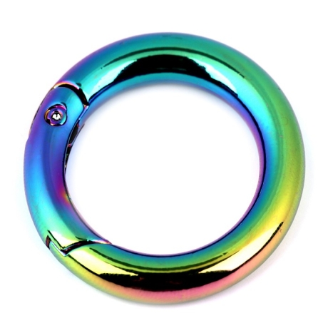 Karabiner Ring 25mm Vernickelt Regenbogen