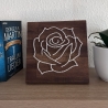 Rose Fadenbild, 20 x 20 cm