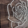 Rose Fadenbild, 20 x 20 cm
