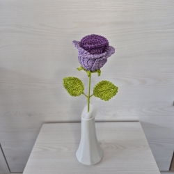 Rose - lila (als Häkelblume)