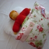 Steckkissen Rosali, Puppen-Bettwäsche mit Schafwolle gefüllt