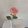 Rose - rosa/weiß (Häkelblume)