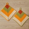Topflappen, doppelt gearbeitet, 1 Paar, gehäkelt