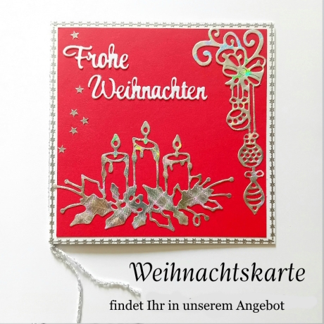 Weihnachtskarte frohe Weihnachten Festtags-Karte Blau & Silbern