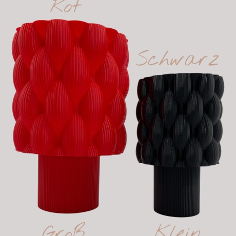 3D-Druck Design Bubble Lampe, Klein in Rot oder Schwarz