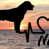 Aufkleber Herzlinie Heartbeat Hund Rottweiler kupiert