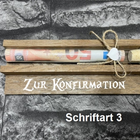 Geldgeschenk • Konfirmation • Reagenzglas • Räuchereiche