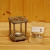 Duftlampe, Räucherlampe, Holzlaterne, taubenblau