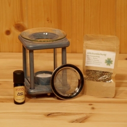 Duftlampe, Räucherlampe, Holzlaterne, taubenblau Duftlampe, Räucherlampe, Holzlaterne, taubenblau