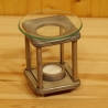 Duftlampe, Räucherlampe, Holzlaterne, taubenblau