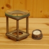 Duftlampe, Räucherlampe, Holzlaterne, taubenblau