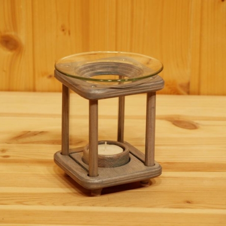 Duftlampe, Räucherlampe, Holzlaterne, taubenblau