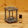 Duftlampe, Räucherlampe, Holzlaterne, taubenblau