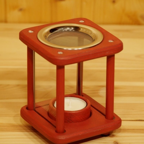 Duftlampe, Räucherlampe, Holzlaterne, schwedenrot