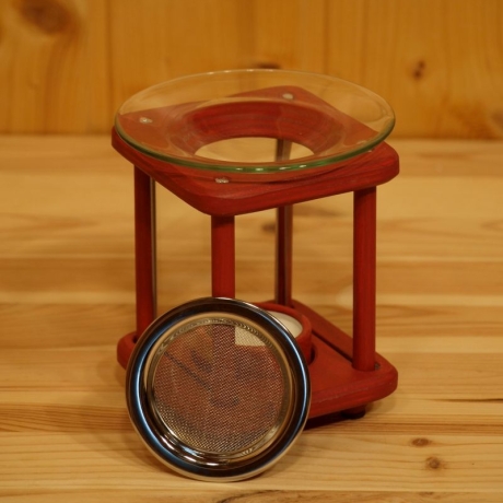 Duftlampe, Räucherlampe, Holzlaterne, schwedenrot