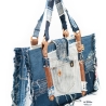 High-End Designertasche - UPCYCLING Jeans-Shopper, Jeanstasche