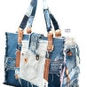 High-End Designertasche - UPCYCLING Jeans-Shopper, Jeanstasche