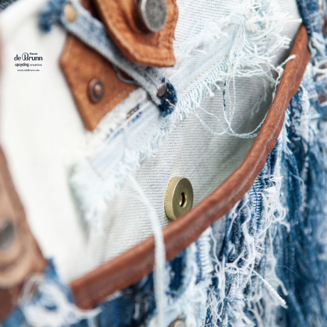 High-End Designertasche - UPCYCLING Jeans-Shopper, Jeanstasche