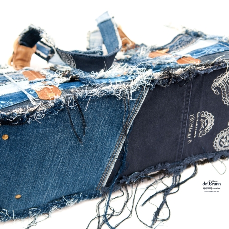 High-End Designertasche - UPCYCLING Jeans-Shopper, Jeanstasche