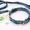 UPCYCLING Jeans Hundehalsband + Hundeleine Gr. S