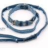 UPCYCLING Jeans Hundehalsband + Hundeleine Gr. S