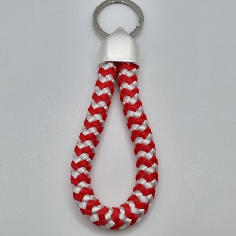 Schlüsselanhänger Segelseil Rot / Weiß (S21)