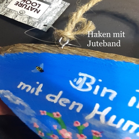 Gartenschild - Bin im Garten mit den Hummeln bummeln - Türscheibe