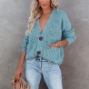 Damen-Cardigan-Langarm-Knopf-Strickjacke, Größe L / 38