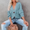 Damen-Cardigan-Langarm-Knopf-Strickjacke, Größe L / 38