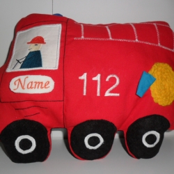 Kuschelkissen Feuerwehr mit gesticktem Fahrer oder Fahrerin