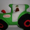 Kuschelkissen Traktor mit gesticktem Fahrer