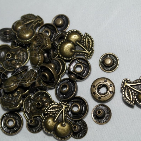 Druckknopf Motiv Kirsche aus Metall