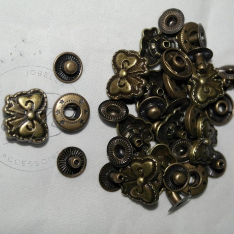 Druckknopf Motiv Schleife aus Metall