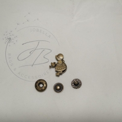 Druckknopf Motiv Blumenmädchen aus Metall