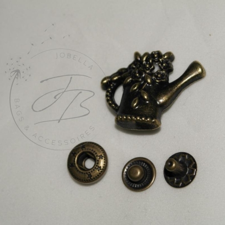 Druckknopf Motiv Kanne aus Metall