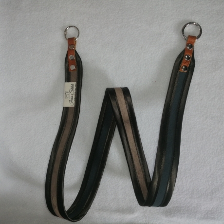 Schlüsselband braun grau 90cm x 3cm Qualität satingefasst  robust