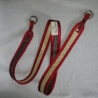 Schlüsselband rot grau beige 90cm x 3cm Qualität Satin gefasst  