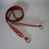 Schlüsselband rot grau beige 90cm x 3cm Qualität Satin gefasst  