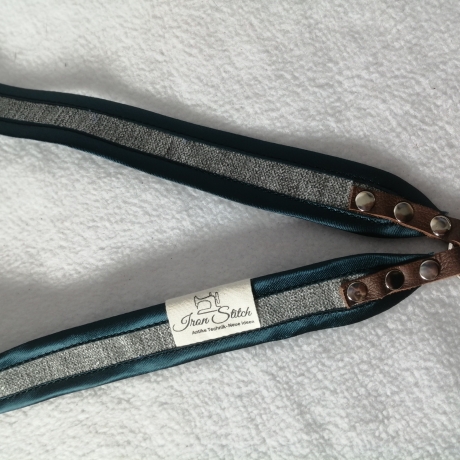Schlüsselband petrol blau grau 90cm x 3cm Qualität satingefasst  