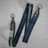 Schlüsselband petrol blau grau 90cm x 3cm Qualität satingefasst  