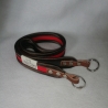 Schlüsselband rot braun Kunstleder 90 x 3cm Qualität satingefasst