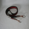 Schlüsselband rot braun Kunstleder 90 x 3cm Qualität satingefasst