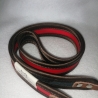Schlüsselband rot braun Kunstleder 90 x 3cm Qualität satingefasst